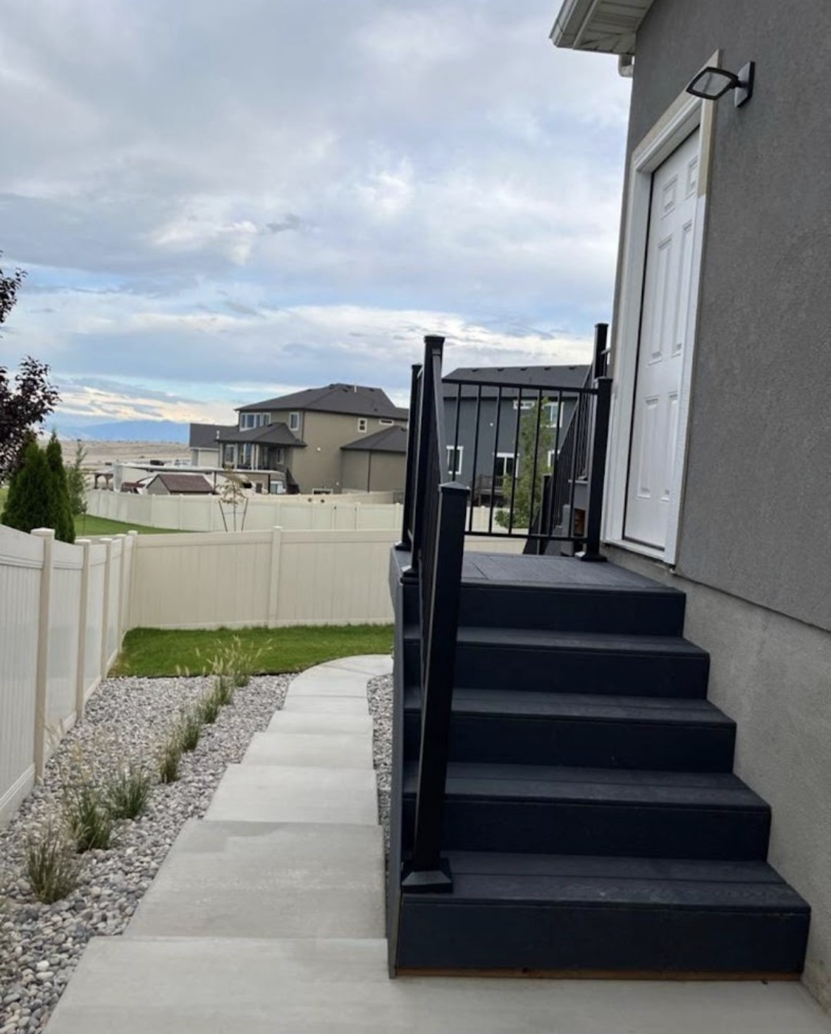 Exterior staircase construction